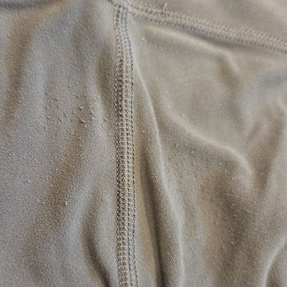 Lululemon Athletica Principal Dancer Leggings With Gold Trim- In Army Green - Picture 9 of 9